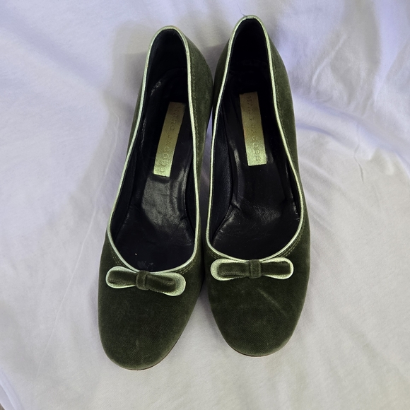 Marc Jacobs green velvet leather shoes pumps 9.5 - Picture 1 of 14